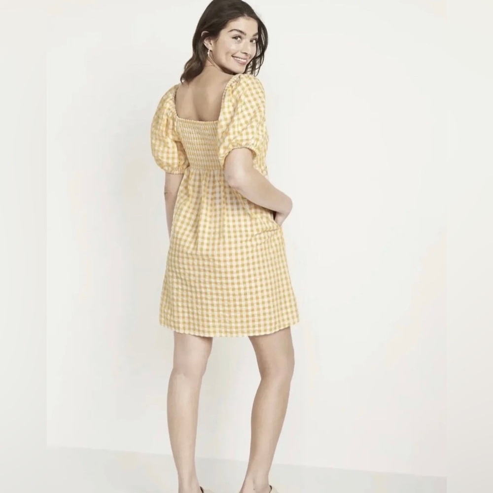 Old Navy Fit & Flare Puff Sleeve Seersucker All Day Mini Swing Dress Women 4X - Picture 2 of 9